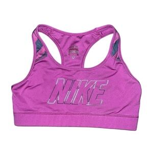 Nike Pro Dri-FIT Purple Striped Racerback Sports Bra - Small